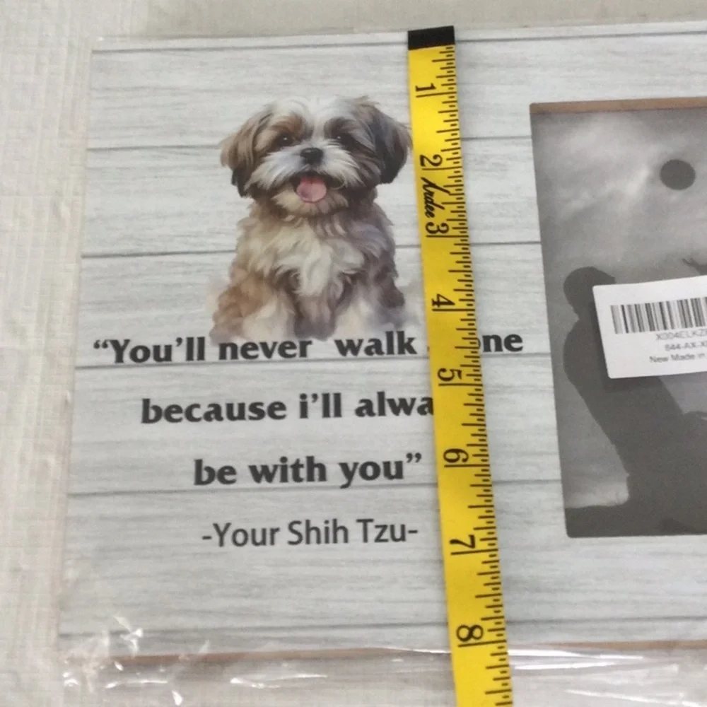 Shih Tzu Companion Picture Frame - White and Gray